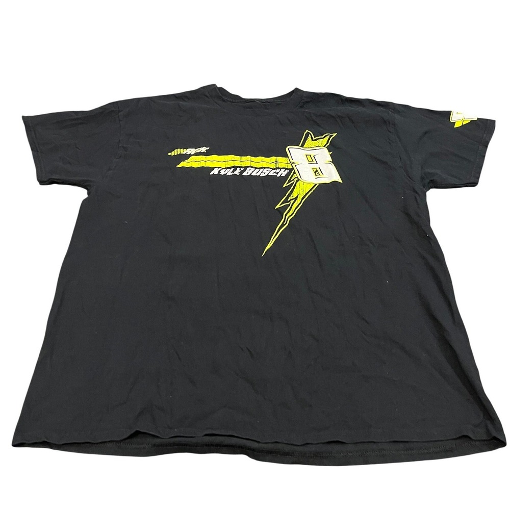 NASCAR Kyle Busch T-Shirt Mens XL Black Short Sleeve RCR Racing Graphic Tee